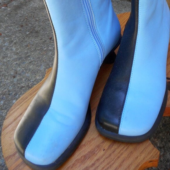 CAMPER Twins Two Tone Colorblock Black Blue Leather Boots Size US 7 - Picture 4 of 4